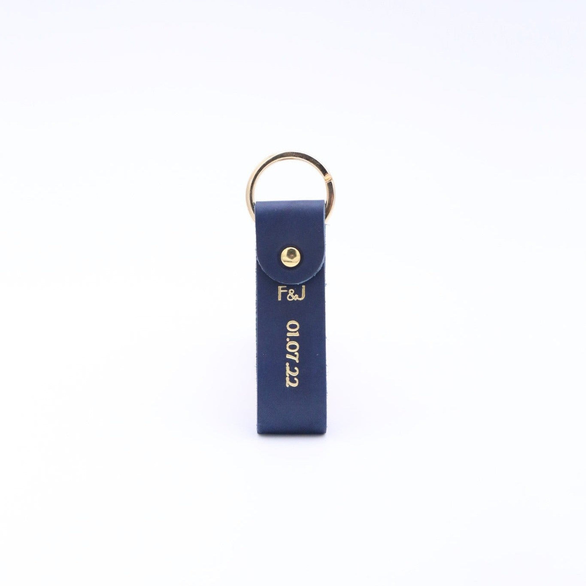 Porte-Clés Personnalisé Cuir - Mariage-Porte-clés-BLEU JEAN-CIGOGNE-NON-Atelier Penso