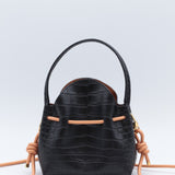 Mini Sac Seau Cuir - MINI BUCKET - Jaune