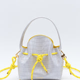 Mini Sac Seau Cuir - MINI BUCKET - Jaune