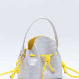 Mini Sac Seau Cuir - MINI BUCKET - Jaune
