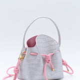 Mini Sac Seau Cuir - MINI BUCKET - Jaune