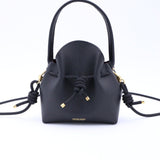 Mini Sac Seau Cuir - MINI BUCKET-Noir - Bandoulière Paracorde-Atelier Penso