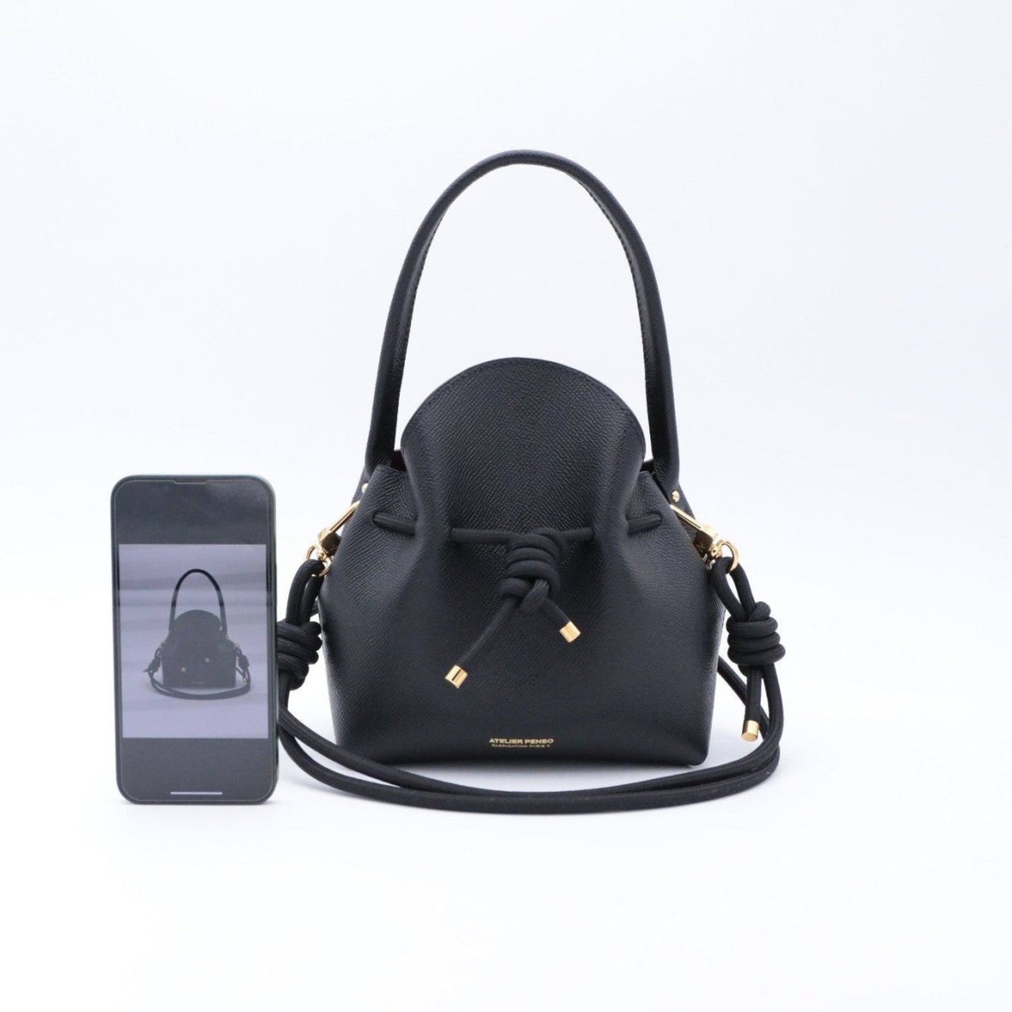 Mini Sac Seau Cuir - MINI BUCKET--Atelier Penso