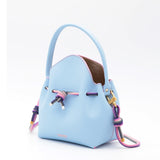 Mini Sac Seau Cuir - MINI BUCKET - Bleu Ciel