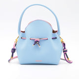 Mini Sac Seau Cuir - MINI BUCKET - Bleu Ciel