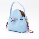 Mini Sac Seau Cuir - MINI BUCKET - Bleu Ciel