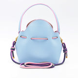 Mini Sac Seau Cuir - MINI BUCKET - Bleu Ciel