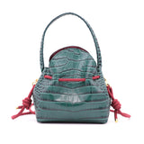 Mini Sac Seau Cuir - MINI BUCKET - Croc Vert