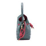 Mini Sac Seau Cuir - MINI BUCKET - Croc Vert