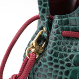 Mini Sac Seau Cuir - MINI BUCKET - Croc Vert