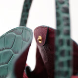 Mini Sac Seau Cuir - MINI BUCKET - Croc Vert