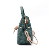 Mini Sac Seau Cuir - MINI BUCKET - Croc Emeraude