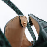 Mini Sac Seau Cuir - MINI BUCKET - Croc Emeraude