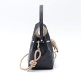 Mini Sac Seau Cuir - MINI BUCKET - Croc Navy