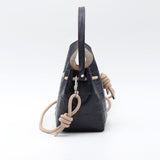 Mini Sac Seau Cuir - MINI BUCKET - Croc Navy