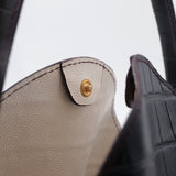 Mini Sac Seau Cuir - MINI BUCKET - Croc Navy