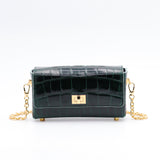 Sac Cuir Bandoulière - GUMI - Croco Émeraude