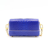 Sac Cuir Bandoulière - GUMI - Python Bleu