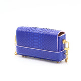 Sac Cuir Bandoulière - GUMI - Python Bleu