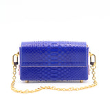 Sac Cuir Bandoulière - GUMI - Python Bleu