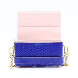 Sac Cuir Bandoulière - GUMI - Python Bleu
