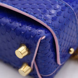 Sac Cuir Bandoulière - GUMI - Python Bleu