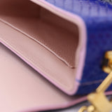 Sac Cuir Bandoulière - GUMI - Python Bleu