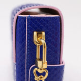 Sac Cuir Bandoulière - GUMI - Python Bleu