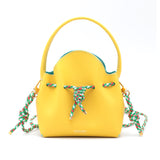 Mini Sac Seau Cuir - MINI BUCKET - Jaune