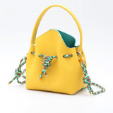 Mini Sac Seau Cuir - MINI BUCKET - Jaune