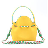 Mini Sac Seau Cuir - MINI BUCKET - Jaune