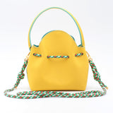 Mini Sac Seau Cuir - MINI BUCKET - Jaune