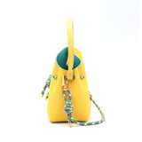 Mini Sac Seau Cuir - MINI BUCKET - Jaune