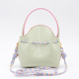 Mini Sac Seau Cuir - MINI BUCKET - Amande & Arlequin