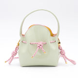 Mini Sac Seau Cuir - MINI BUCKET - Amande & Framboise