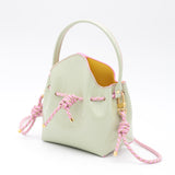 Mini Sac Seau Cuir - MINI BUCKET - Amande & Framboise
