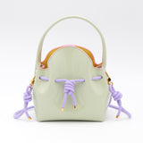 Mini Sac Seau Cuir - MINI BUCKET - Amande & Lilas