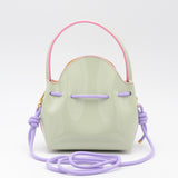 Mini Sac Seau Cuir - MINI BUCKET - Amande & Lilas
