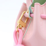 Mini Leather Bucket Bag - MINI BUCKET - Almond & Harlequin