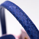 Mini Sac Seau Cuir - MINI BUCKET - Python Bleu