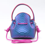 Mini Sac Seau Cuir - MINI BUCKET - Python Iridescent