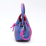 Mini Sac Seau Cuir - MINI BUCKET - Python Iridescent
