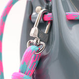 Mini Leather Bucket Bag - MINI BUCKET - Almond & Harlequin