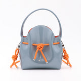 Mini Sac Seau Cuir - MINI BUCKET - Sideral & Orange