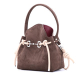 Mini Leather Bucket Bag - MINI BUCKET - Iridescent Python