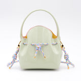 Mini Sac Seau Cuir - MINI BUCKET - Amande & Arlequin