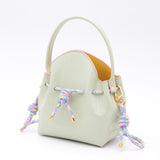Mini Sac Seau Cuir - MINI BUCKET - Amande & Arlequin