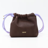 Sac Cuir Crossbody - MINI LUTÈCE - Novonappa Chocolat