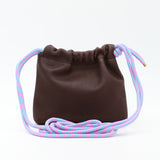 Sac Cuir Crossbody - MINI LUTÈCE - Novonappa Chocolat