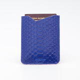 Protège-Passeport en Cuir - Python Bleu